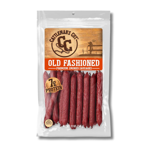 Cattleman's Cut Old Fashioned Smoke Sausage Meat Sticks, Premium Protein Snacks, Keto
