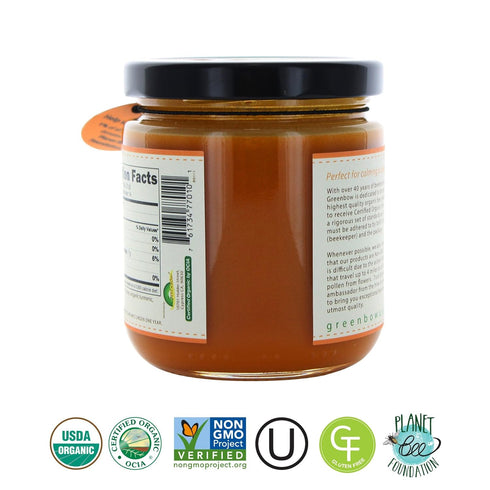 100% 11oz (311g) GREENBOW Organic Honey with Turmeric - USDA Certified Organic, Non-GMO, Gluten Free - Whole Food