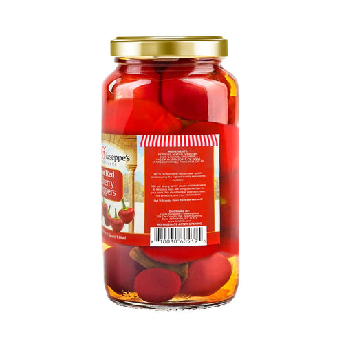 32 oz (Pack 1) Uncle Giuseppes Hot Red Cherry Peppers fl Jar Pickled in Vinegar, Italian-Style, Bold & Spicy Flavor