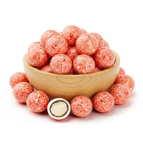 3 NY Spice Shop Strawberry & Creme Chocolate Malt Balls - Pound Festive Malted Milk Candy Gifts - Chocolate Malted Milk