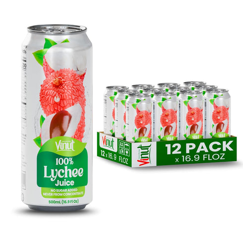 VINUT 100% Lychee Juice, No Added Sugar, Not From Concentrate, 16.9 fl