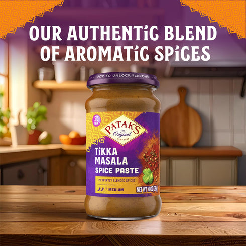 10oz (Pack 1) Pataks Tikka Masala Spice Paste - Medium Indian Curry Paste w/a Blend of Freshly Ground Spices - Vegan