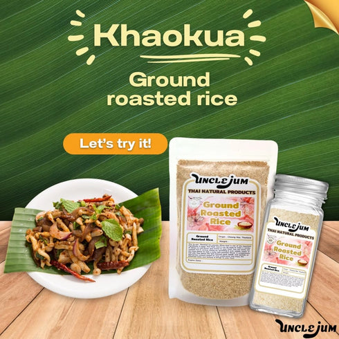 3 oz.Thai Ground Roasted Rice (Khao Khua) Laab Namtok Jaew ingredient Kao Kua from Thailand Spice Seasoning