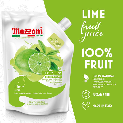 100% 2.2 lbs (35.2 oz) Mazzoni Real Lime Juice, Pure Just Lime Juice, Not from Concentrate, No Added Sugar