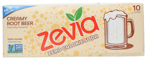 10pk, 12 Zevia Creamy Root Beer FZ
