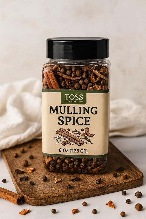 8 oz TOSS Mulling Spice Blend Jar | Cinnamon, Cloves, Allspice, Orange Peel & More | Perfect for Mulled Wine, Hot