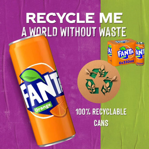 6pack 330ml/each Original European FANTA Orange Flavor Soda Soft Drink- With FANTA Sticker
