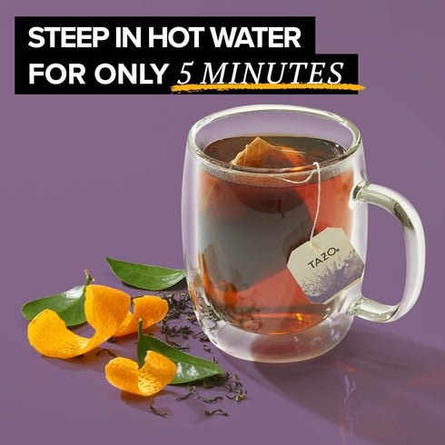 16 Count (Pack 6) TAZO Organic Earl Grey for Health and Wellness, High Caffeine and Bold Flavor