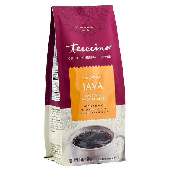 Teeccino Java Chicory Coffee Alternative - 11 Ounce - Ground Herbal Coffee