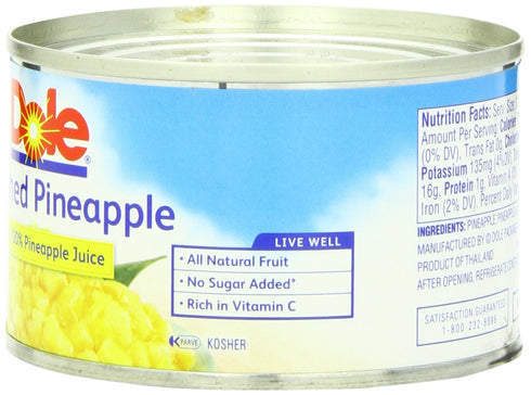 8-Ounce (Pack 24) Dole Pineapple Crushed in Juice, Cans