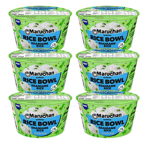 3.77 Oz. (6 Pack) Maruchan Instant Rice Bowl with Edamame Microwavable Quick & Easy Side Dish or Meal for Kids