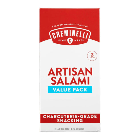 (3 count, 5.5oz), 44g Package, 0g Creminelli Casalingo Salami, Humanely Raised Pork*, No Added Nitrates or Nitrites, No