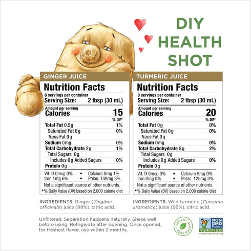 Set Anti-Inflammatory 8 Oz (Pack 2) The Ginger People Ginger & Turmeric Juice | Digestion + | Fl