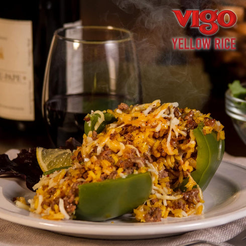 8oz Pack 12) Vigo Authentic Saffron Yellow Rice, Low Fat, (Yellow Rice