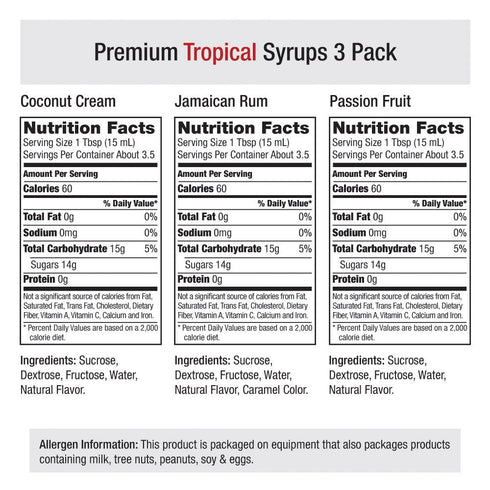 Amoretti Premium Syrups Tropical - 3 Pack (50ml)