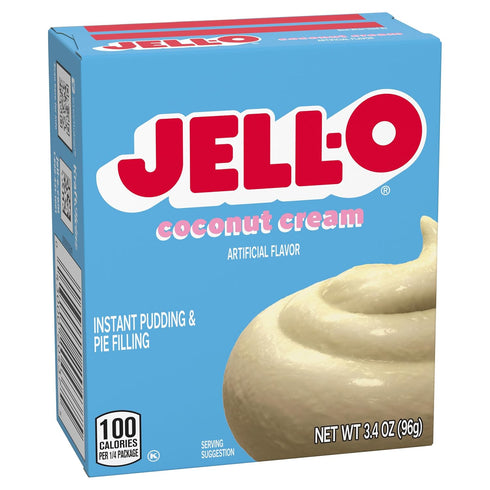 Jell-O Instant Coconut Cream Pudding & Pie Filling, 3.4 oz Boxes, Pack of 6