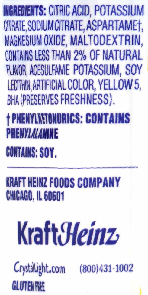 12-Quart (Pack 7) Crystal Light Lemonade Drink Mix, Canister