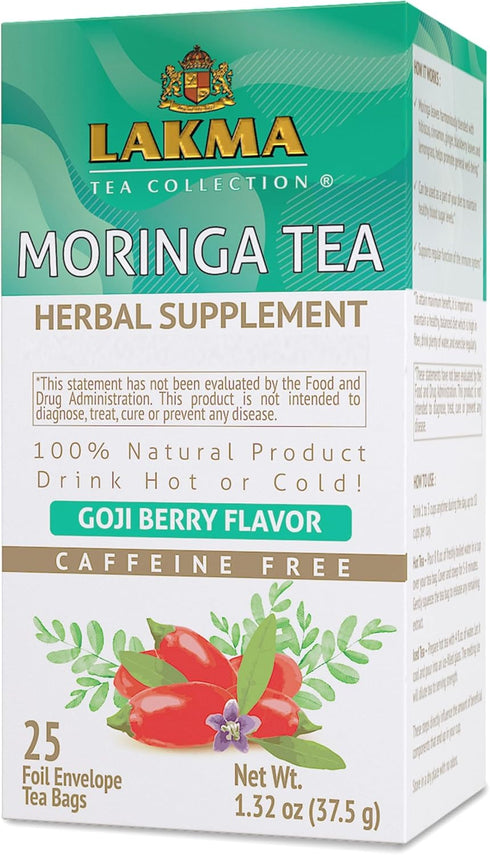 Lakma Moringa Oleifera Tea with Goji Berry, 25 Tea Bags