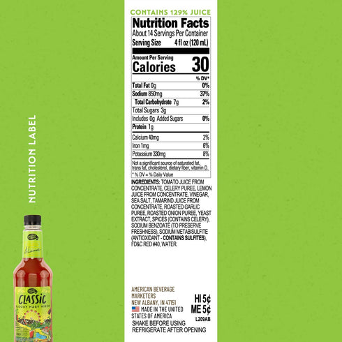 1.75 (59.2 Oz), Pack 3 MASTER OF MIXES Classic Bloody Mary Drink Mix, Ready to Use, Liter Bottle Fl