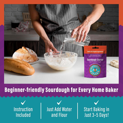 12g MY RUSTIC ROOTS San Francisco Sourdough Starter Culture All Natural & Organic Sourdough Bread Starter - Beginner