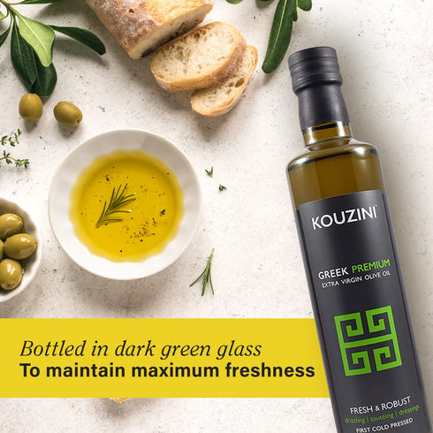 500ml Kouzini Greek Premium Extra Virgin Olive Oil, Cold Pressed, Single Origin, Rich Flavor & Aroma