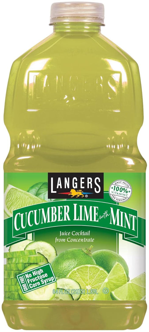 Langers Juice Cocktail, Cucumber Lime With Mint, 64 Fl Oz (Pack of