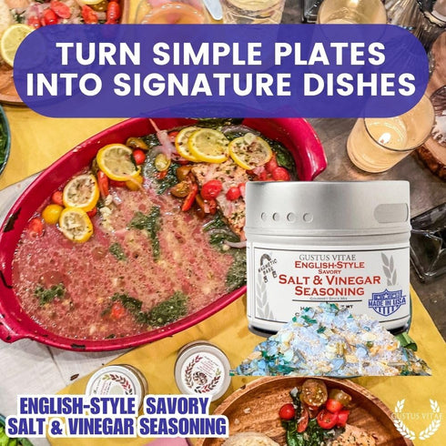 GLP-1 English-Style Savory Salt & Vinegar Seasoning | Gourmet Spice Mix | All Natural, Non GMO | Hand Made, Small Batch