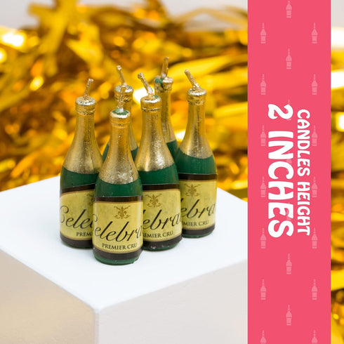 Happy 21st Birthday Cake Topper Decorations with Mini Liquor Wine Bottle Candles, Jointed Doll & Toilet