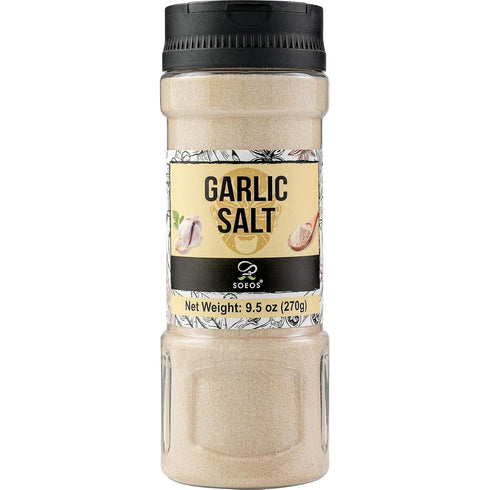 9.5 Ounce(270g), Soeos Garlic Salt Garlic Salt Seasoning, Non GMO, Gluten Free, Ideal for Adding Flavor to Soups