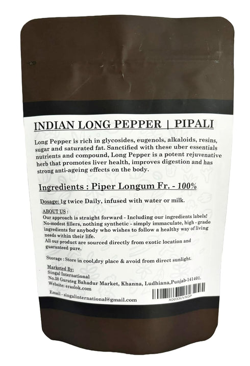 Raslok Dried Pippali Indian Long Pepper Whole, 3.52 oz - 100gm, Organic Whole Black Pepper, Multipurpose Seasoning