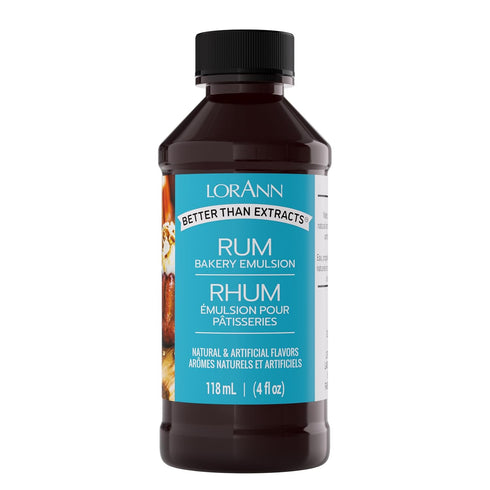 LorAnn Oils Rum Bakery Emulsion, 4 Oz - Gluten-Free, Keto-Friendly, Ideal for Enhancing Boozy Notes