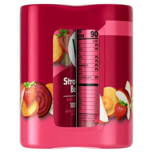 V8 100% 8 oz (24 Pack) Strawberry Banana Fruit and Vegetable Juice, fl Can