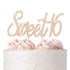 16 Cake Topper - Premium Rose Gold Metal - Sweet 16 Birthday Party Sparkly Rhinestone Decoration