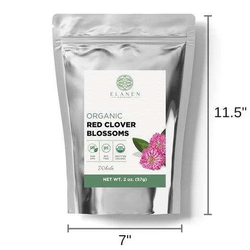 Organic Red Clover Blossoms 2 oz. (57g) - USDA Certified Organic Red Clover Blossom Tea, Whole