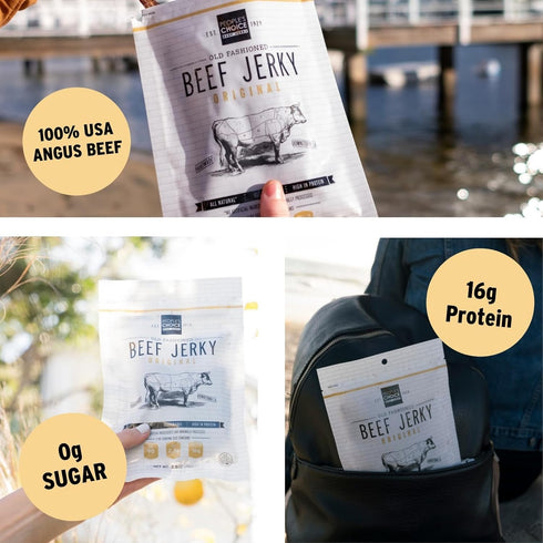 16g 1 (16 oz) Peoples Choice Beef Jerky Old Fashioned Original Sugar Free, Zero Carb, Protein, Keto Friendly Dry