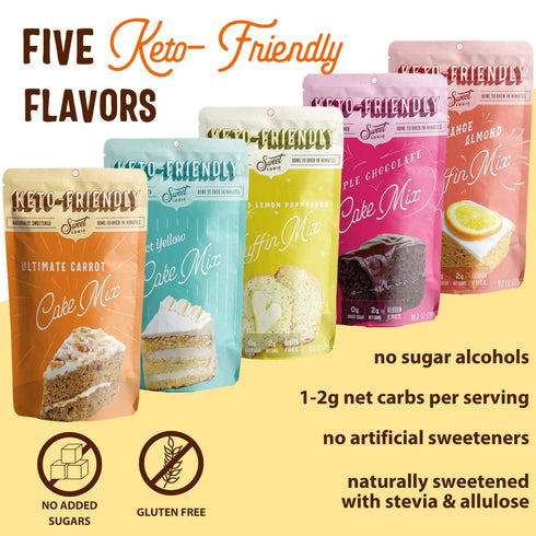 Keto Baking Mix by SWEET LOGIC | Delicious Gluten Free Carrot Cake with 1-2G Net Carbs Per Serving, Diabetic Friendly