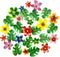 64Pcs Tropical Palm Leaves and Hawaii Flowers Cupcake Toppers for Jungle Summer Party Birthday Wedding Cake Decor