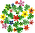 64Pcs Tropical Palm Leaves and Hawaii Flowers Cupcake Toppers for Jungle Summer Party Birthday Wedding Cake Decor