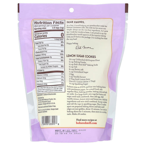 16 6 Bobs Red Mill Baking Soda, Ounce -- per case.