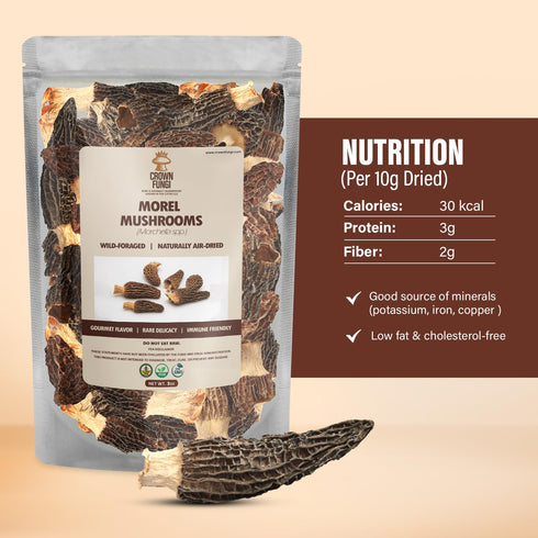 Crown Fungi 2oz pack Morel Mushrooms, of Dried Morel Mushrooms, Perfect Dried Mushrooms for Culinary Creations