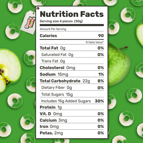 Gummy 5 lb Gummies Candy Bulk APPLE Rings in Resealable Bag, Soft and Chewy, Light Sugar Coated, Gluten Free