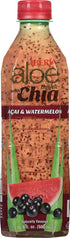 16.9 oz (Pack 8) Iberia Aloe Vera Drink With Aloe Pulp and Chia Seeds, Acai and Watermelon, fl