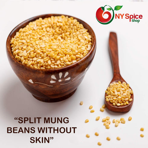 5 NY SPICE SHOP Split Mung Beans Pound Yellow Mung lentils Split Mung Dal (without Skin) Moong Dal Beans Protein