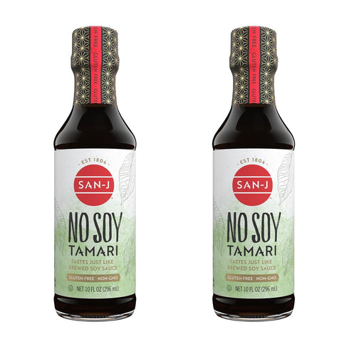 San-J No Soy Tamari - Specially Brewed Soy Sauce Alternative, 10 oz. Bottles - 2 Pack
