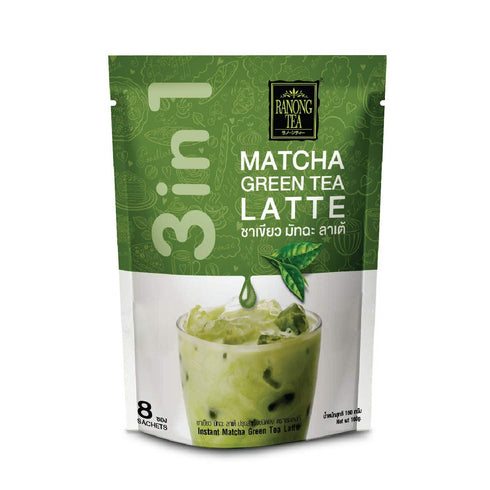 Ranong Tea Matcha Green Tea Latte Instant Drink Mix, 8 Sachets