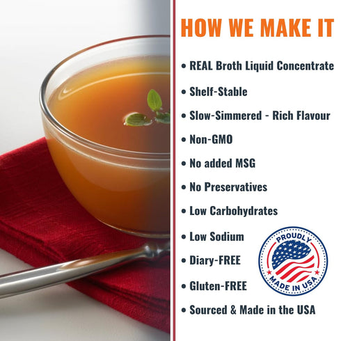 30 Packets (9.6g) SAVORY CHOICE Reduced Sodium Beef Broth Concentrate, - Gluten-Free, Diary-Free Broth Concentrate