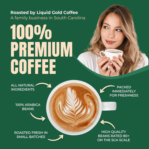 1 12 OZ (340 100% Liquid Gold Coffee from Costa Rica, Medium Roast Ground, bag Grams), Fair Trade, Fresh Arabica Beans