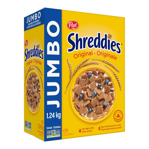 Post 1.24kg/43.73oz Jumbo Shreddies Cereal, (Imported from Canada)