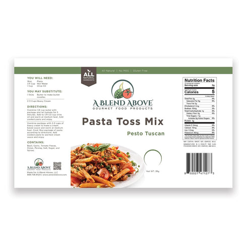 A Blend Above Pasta Mix, Noodle Toss Mix - Pesto Tuscan, Roasted Garlic Parmesan, Spicy Garlic, Spinach Parmesan