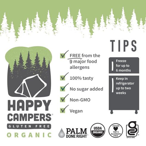 Pack 17.4 Oz (Pack 4) Happy Campers Variety Gluten Free Bread, Yum White and Hemp Multi-Seed, Non-GMO, Vegan, Organic